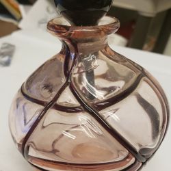 Purple And Black Bliwn Glass Perfume Bottle