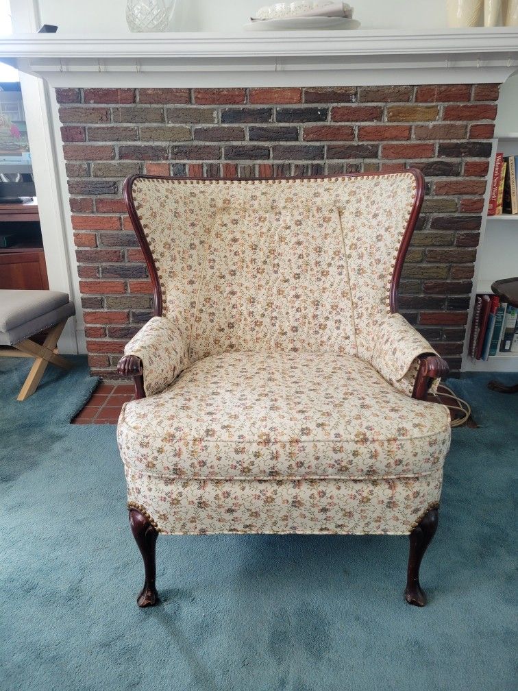 Upholstered Wing Back Accent Chair