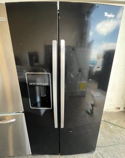 Whirlpool Side By Side Black Refrigerator Fridge
