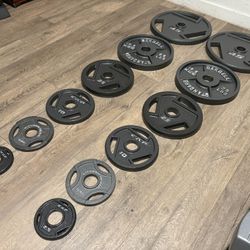 BRAND NEW Full Set Of Cast Iron Weight Plates  from 5s to 45s [Total: 245 lbs] 
