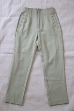 Stradivarius Women’s Sage Green Slim Trouser Slacks US 4 EU 36 New With Tags