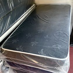 Twin Size Mattress 10 Inch With Box Springs & Metal Bed Frame Set New From Factory Available All Size Same Day Delivery