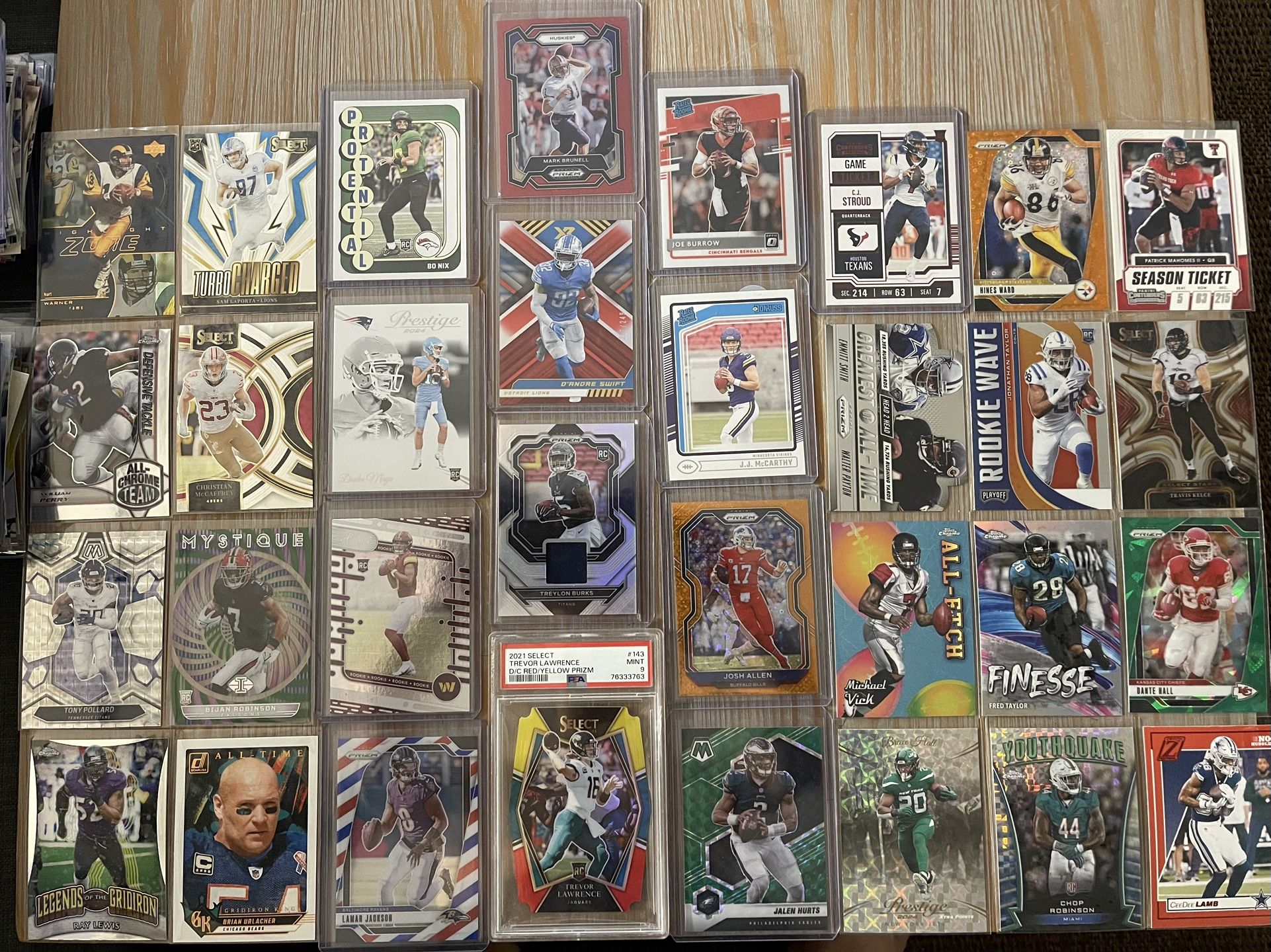 Football HOF and Star Lot (X63)—Lawrence, Mahomes, Allen, Hurts, Jackson, Mahomes, and More!