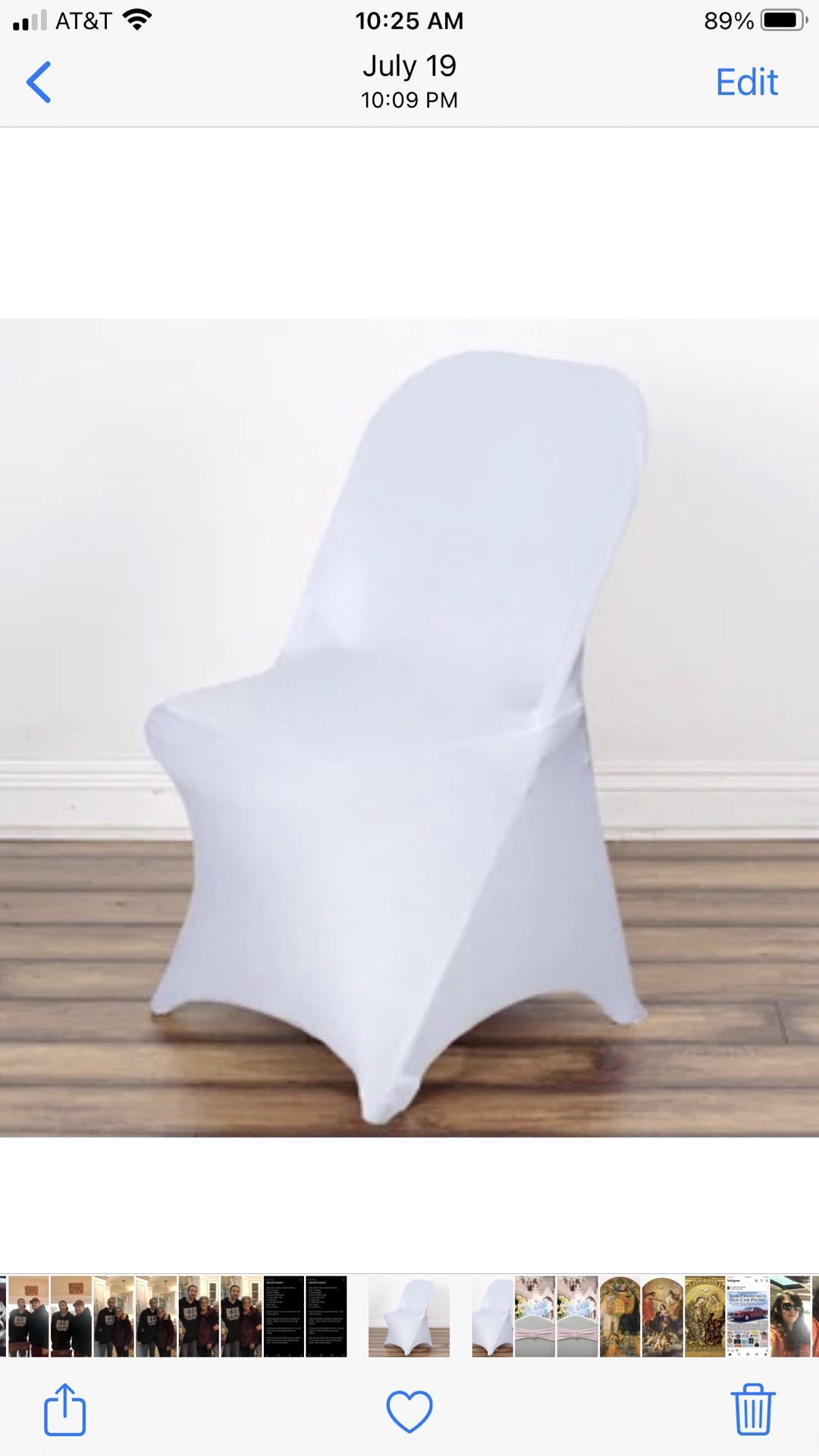 White Spandex folding chair covers (Qty 65)