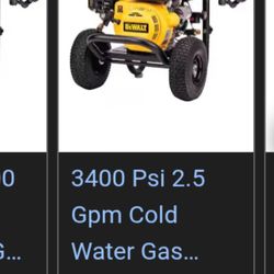 dewalt pressure washer 3400 psi 2.5 gpm