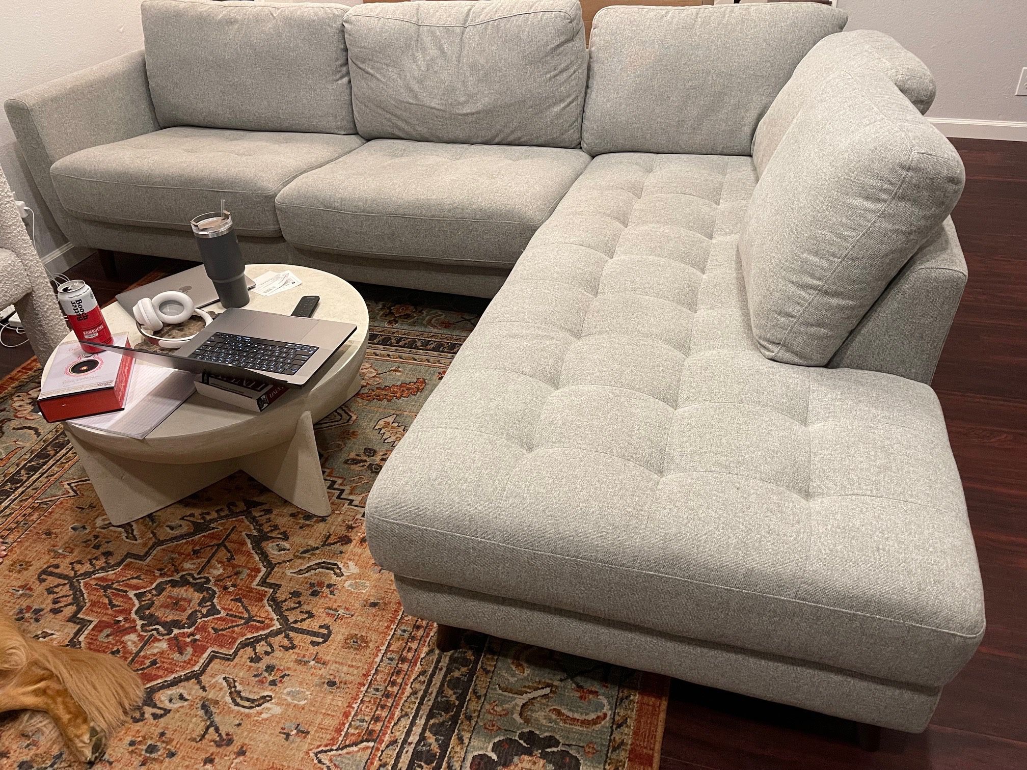 Grey L Sectional (2022) with Left Chaise ($500)