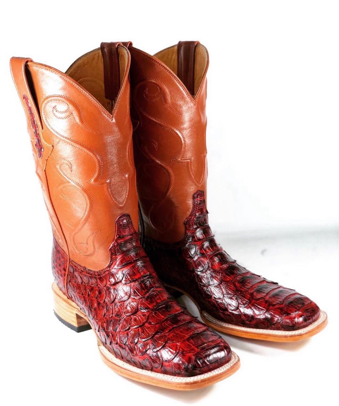 Red Jumbo Python Boots 10.5D