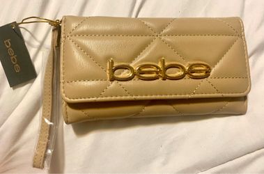 Brand New Bebe Quilted Wristlet in Nude / Beige