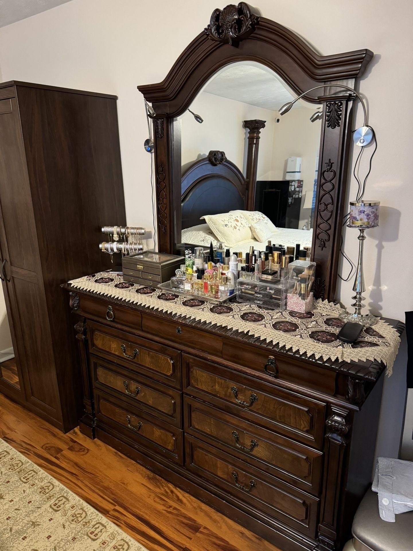 Mirrored Dresser Solid Wood.