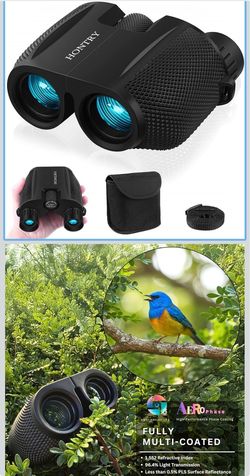 Hontry Binoculars for Adults and Kids, 10x25 Compact Binoculars for Bird Watching, Theater and Concerts, Hunting and Sport Games