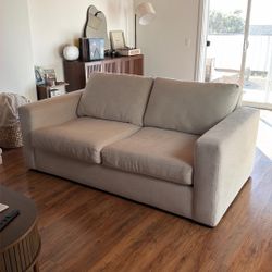 Living Spaces Araceli Sand Beige Loveseat