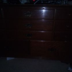 Brown Dresser With Mirror 