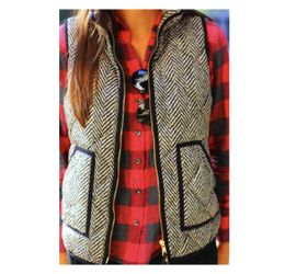 J. Crew Womens Excursion Down Filled Mix Quilted Puffer Vest In Herringbone Size Medium