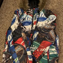 NWT Members Only Soda Bottle Cap Full Zip Hooded Puffer Jacket