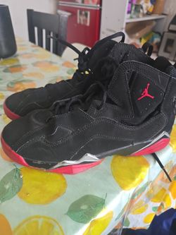 Black and red jordans