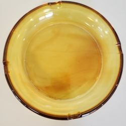 8" Vintage Amber Glass Ashtray 