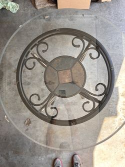 Glass And Metal HighTop Table