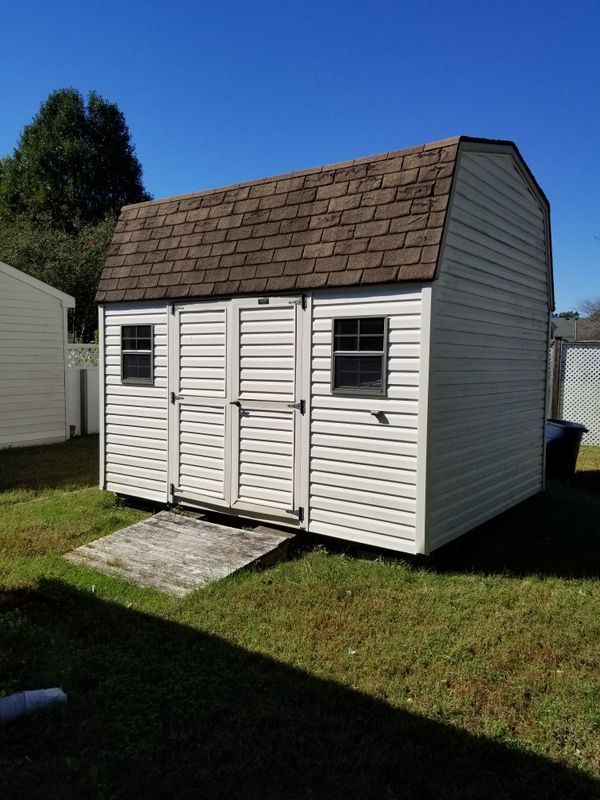 10x12 Barn Yard Shed. Almond siding with additional loft storage space ...