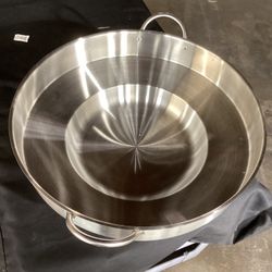 Heavy Duty 23'' x 7'' Stainless Steel Concave Comal Griddle Pan Kitchen Cookware