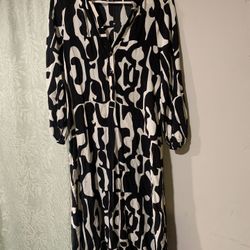 Zara Black & White Pattern Dress 