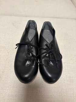 Capezio - Black Leather Lace-Up Tap Shoes