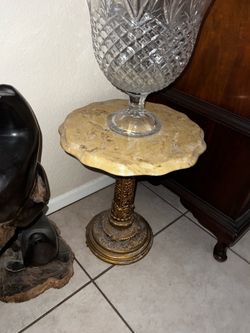 Travertine stone side table