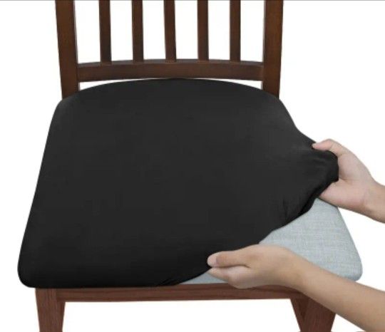 2pc Solid Color Frosted High Elastic Chair Cover