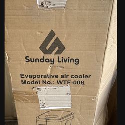 Sunday Living Evaporative Air Cooler Tower Fan - 2-in-1 Cooling & Humidifier, 1.3 Gallon Tank, 50° Oscillation, 3 Wind Modes, 12H Timer, Remote Contro