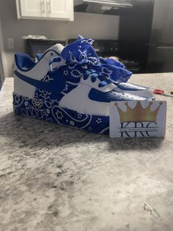 Custom Blue Bandanna AF1s ( Read Description )