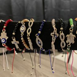 assorted adjustable evil eye beaded bracelets