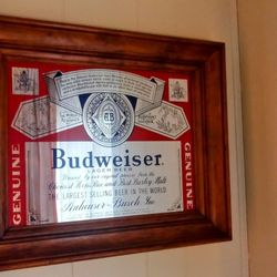 Budweiser Mirror "The Largest Selling Beer In The World"