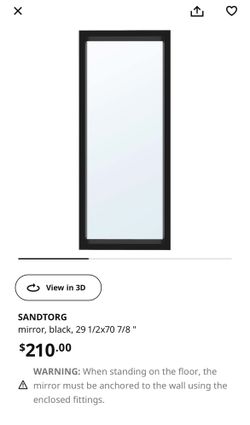 Ikea SANDTORG mirror - full length - wall mounted for Sale in