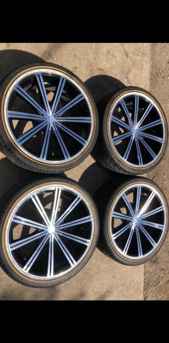24" Wheels & Vogue TIRES Chevy Silverado Tahoe Ford F150 ## Contact me (2I4)742/O77O **Hablo Espanol!** Location 4821 W Jefferson Blvd