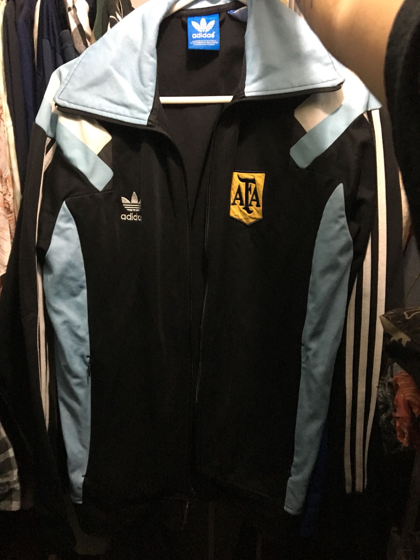Adidas Argentina zip up size l , Umbro New York Cosmos hoodie size xl