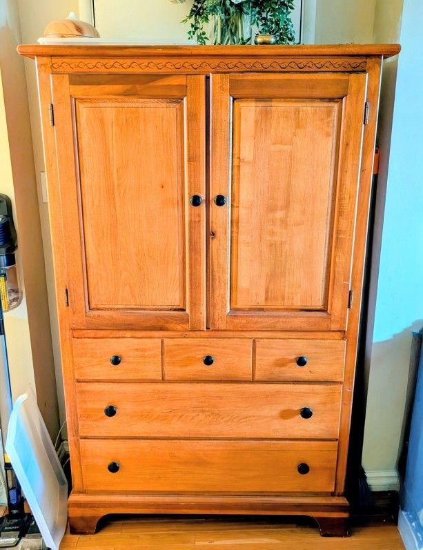 Solid Wood Armoire Hutch