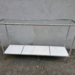 Glass Marble Console Sofa Table