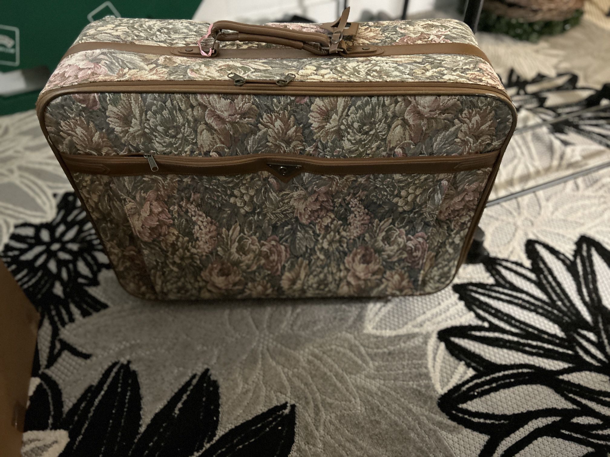 Large Vintage Floral Suitcase