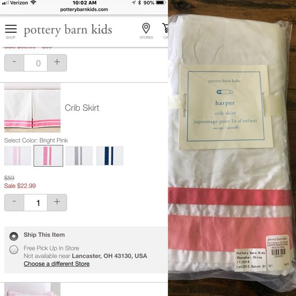 Crib Skirt Pottery Barn For Sale In Carroll Oh Offerup