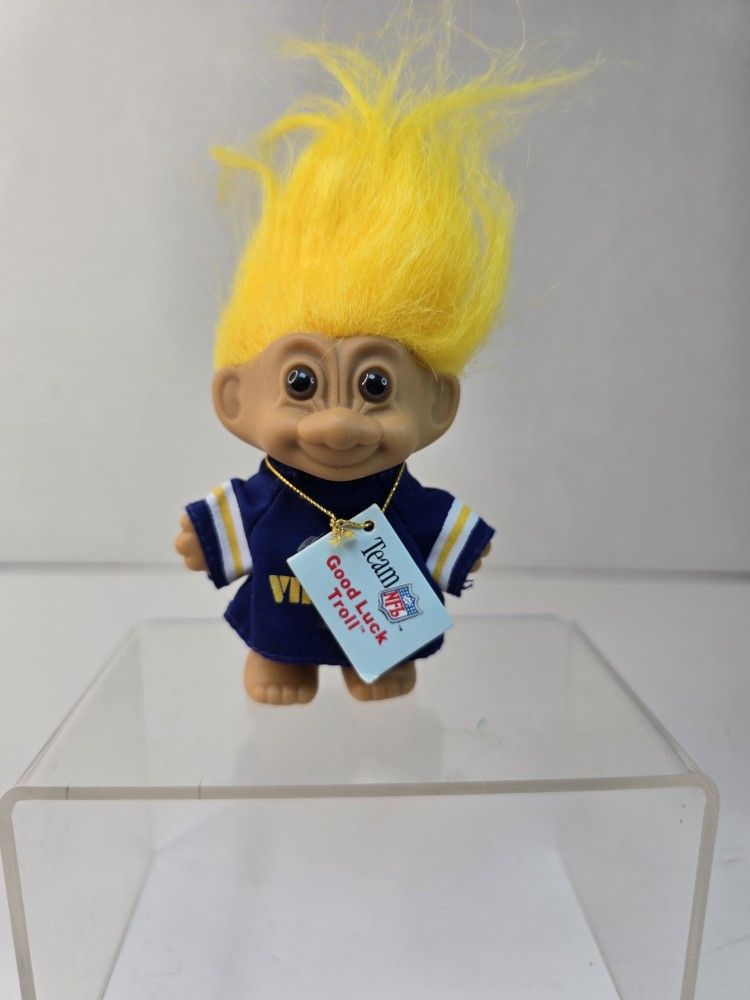 Russ Team NFL Good Luck Minnesota Vikings Yellow Hair 1990 3"