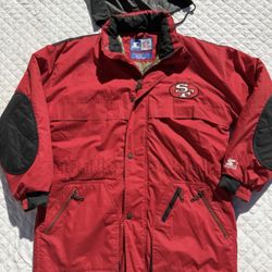 Vintage Men’s Starter San Francisco 49ers Long Parka Jacket 90s Size Large NFL