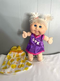 Cabbage Patch Kids Babies Blonde Blue Eyes Doll With Sleeper Yellow Duck Sleeper Pajama