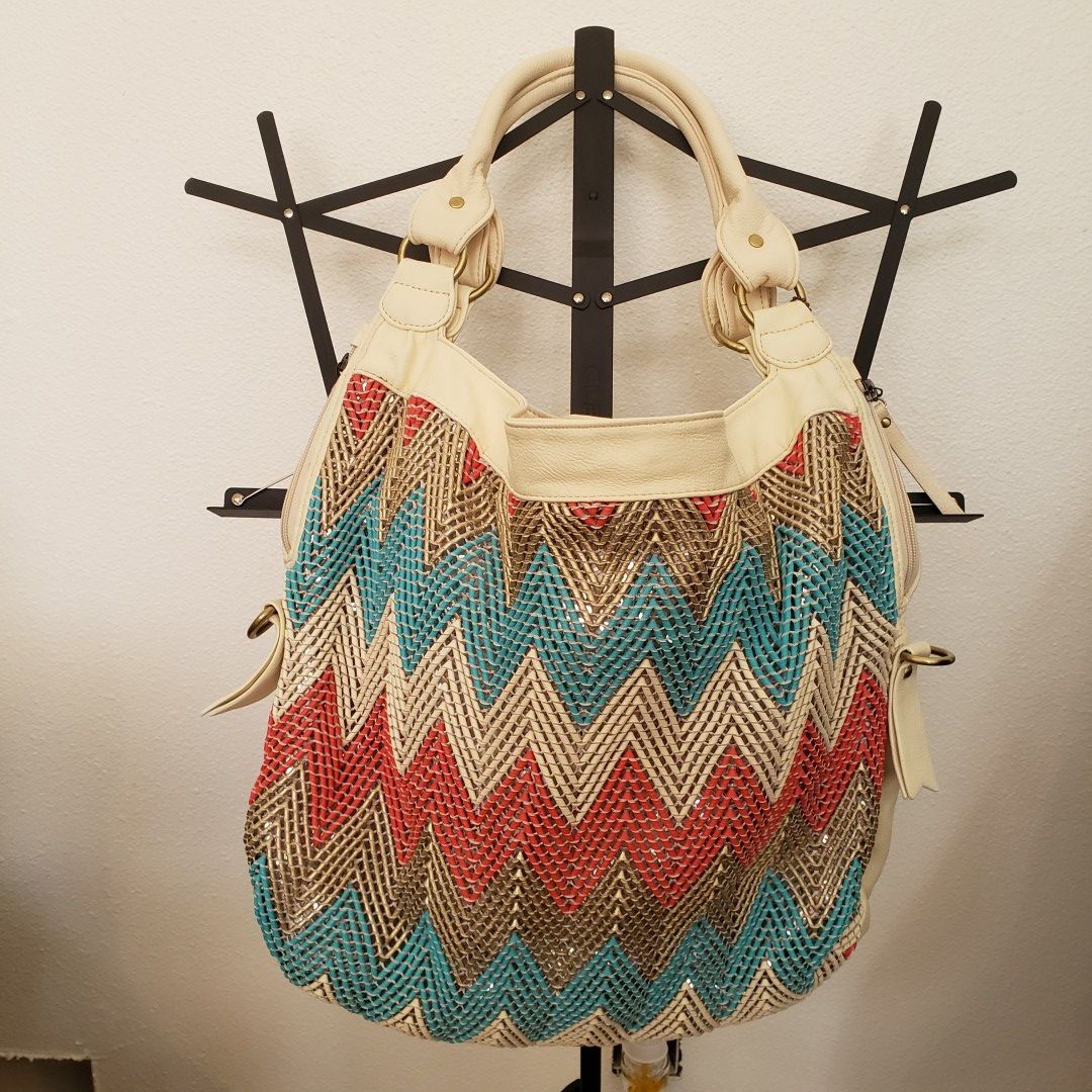 Big Buddha Chevron Sequin Handbag