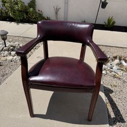 Burgundy Leather Arm Chair 
