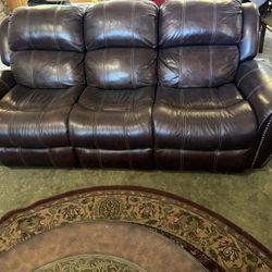 Ashley Furniture Sofa And Loveseat Reclining, Real Leather