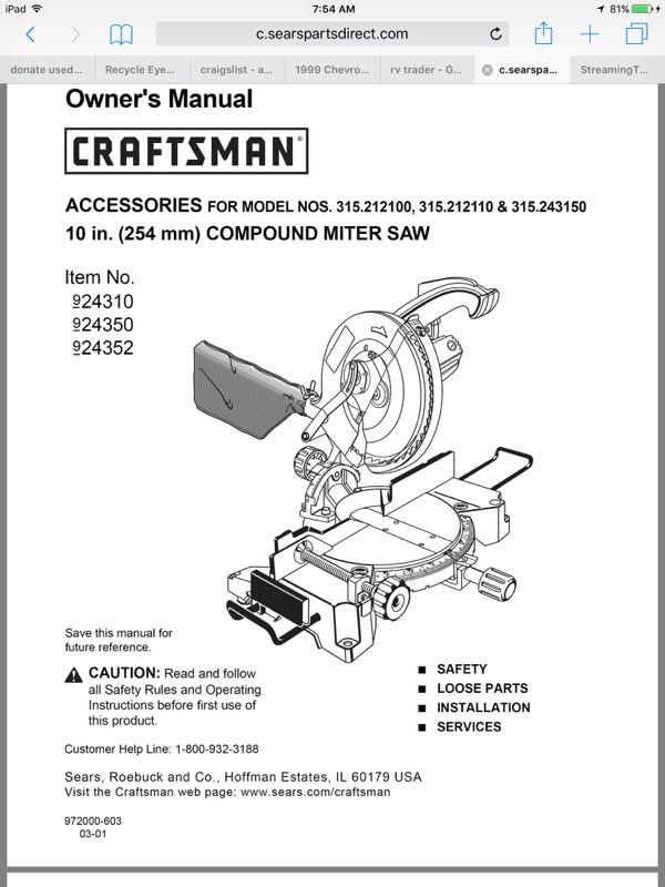 Craftsman 315.243150 10" compound miter saw