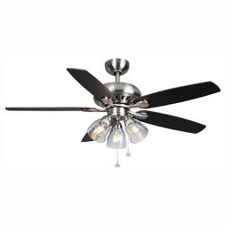 Hampton Bay Rockport 52 in. Indoor LED Brushed Nickel Ceiling Fan with Light Kit NEW