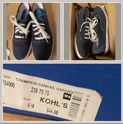 Keds Champion Canvas Oxford Navy Blue Lace Up Size 8 M, NIB
