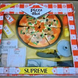 Kid's Toy Pretend Play Food Pizza Hut Pizza Set LIKE NEW! (1980s Vintage)