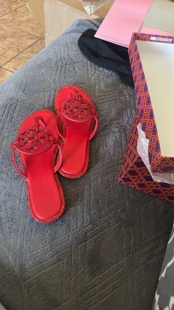 Red Sparkly Tory Burches Sandals