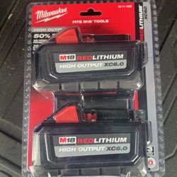 Milwaukee M18 6.0 batteries 